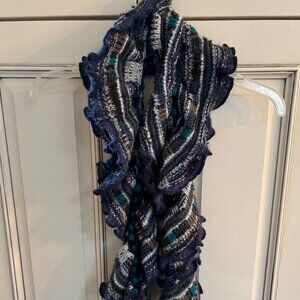 Guillaume de Mons PARIS Scarf, Beautiful blend of grey, blue, white, & turquoise